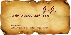 Glückman Júlia névjegykártya